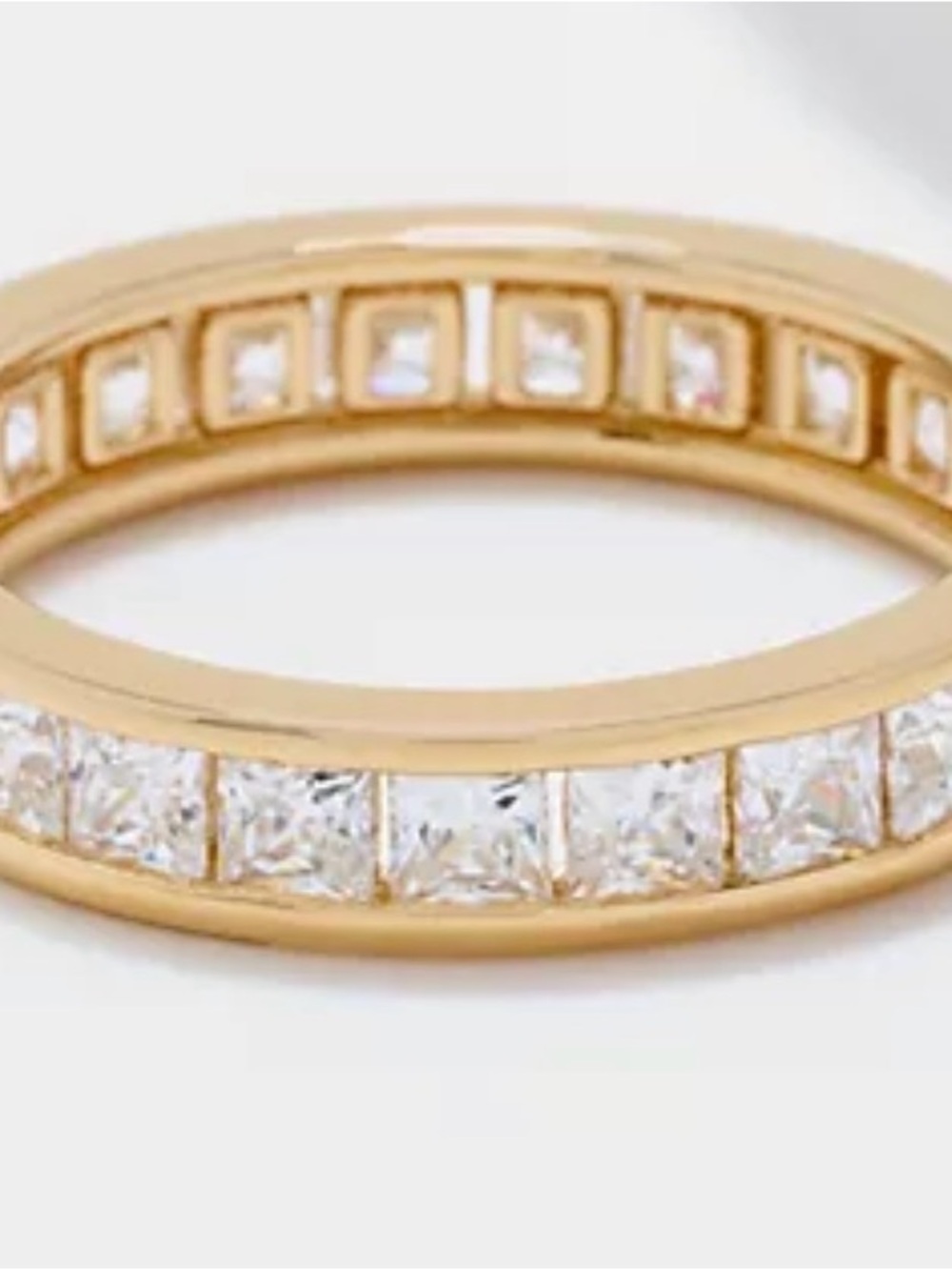 Diamonique Classics Channel-Set Princess-Cut Eternity Band size 6 NWT